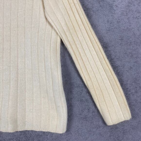 Liz Claiborne Sweater Women M Turtleneck Cream Rabbit Hair Wool Blend Soft Cozy - Picture 9 of 16